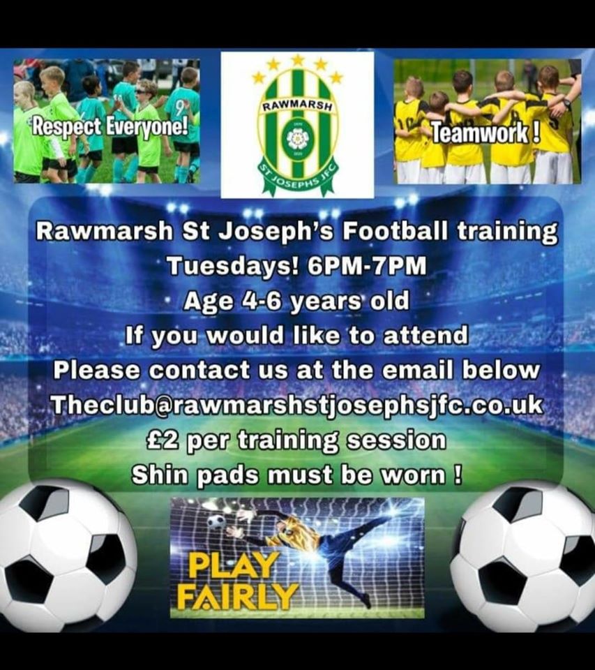 St Josephs training sched